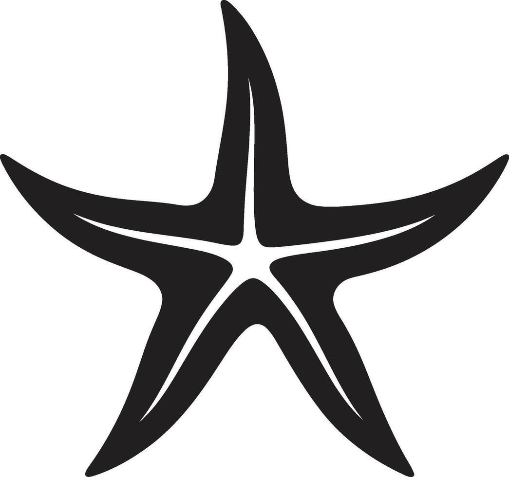 pulcro fondo marino marca estrella de mar logo glifo submarino deleite negro estrella de mar icono vector