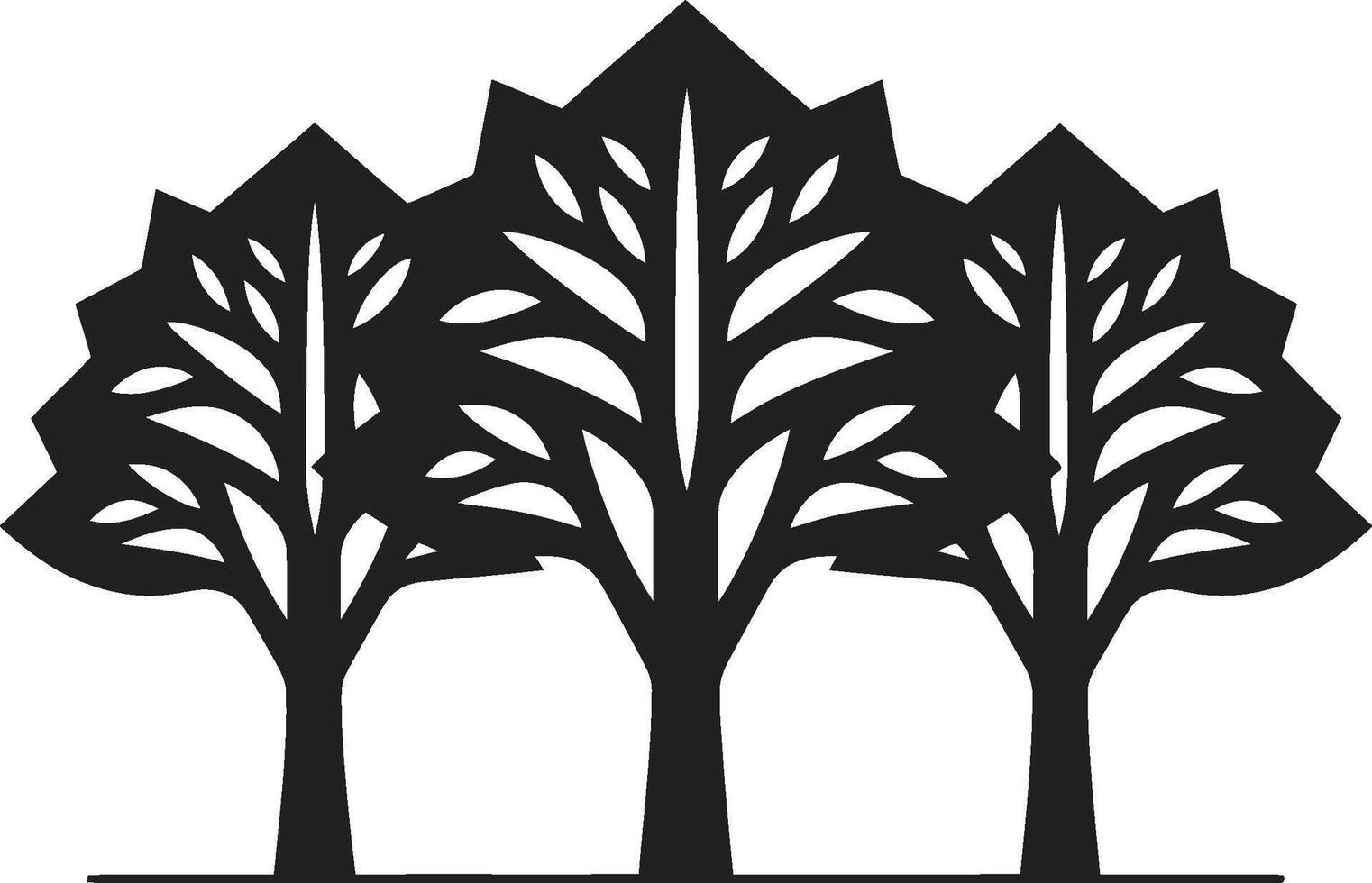 Silent Sentinels Tree Iconic Image Rooted Legacy Tree Vector Icon