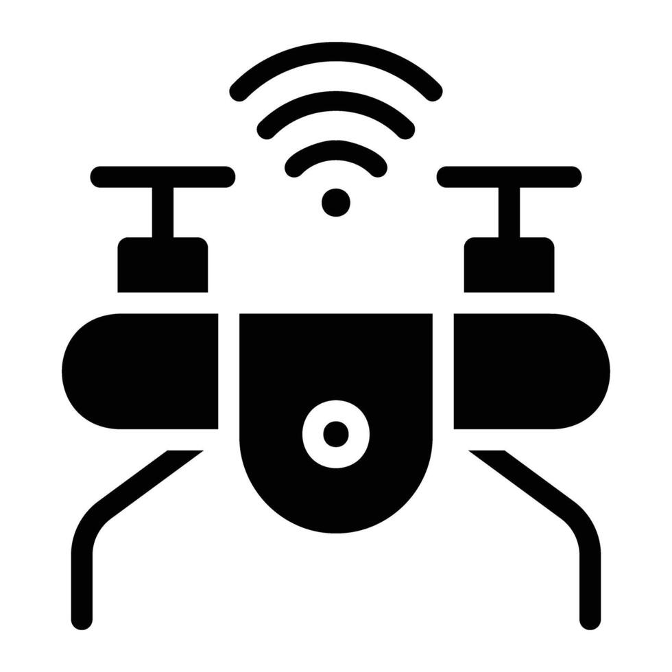 drone Glyph Icon Background White vector