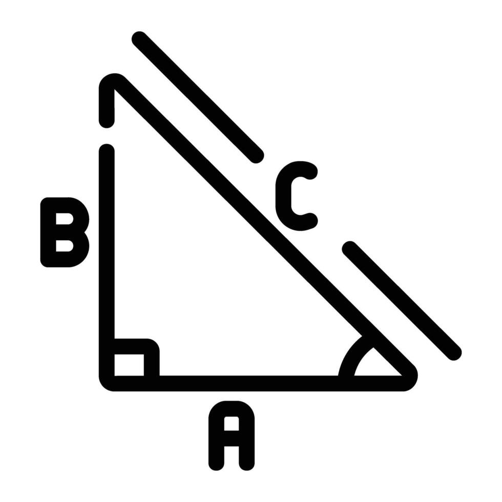 Pitágoras línea icono antecedentes blanco vector