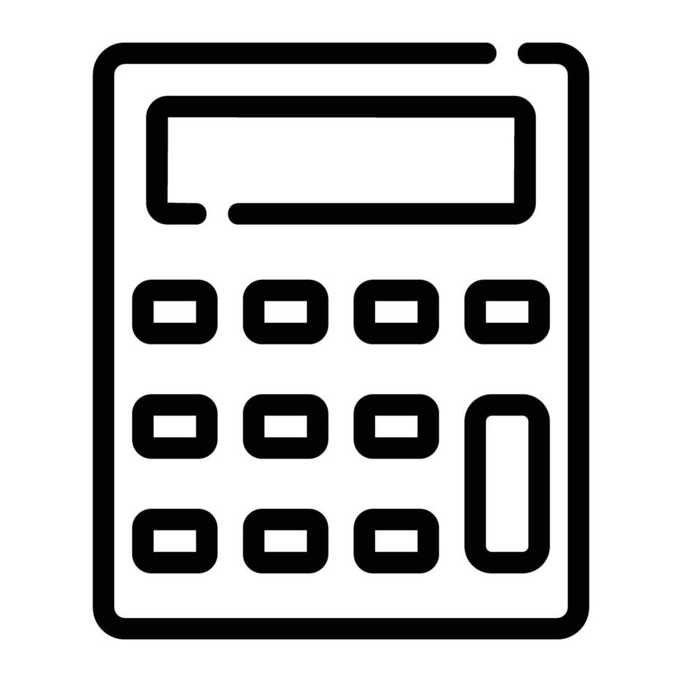 calculator Line Icon Background White vector