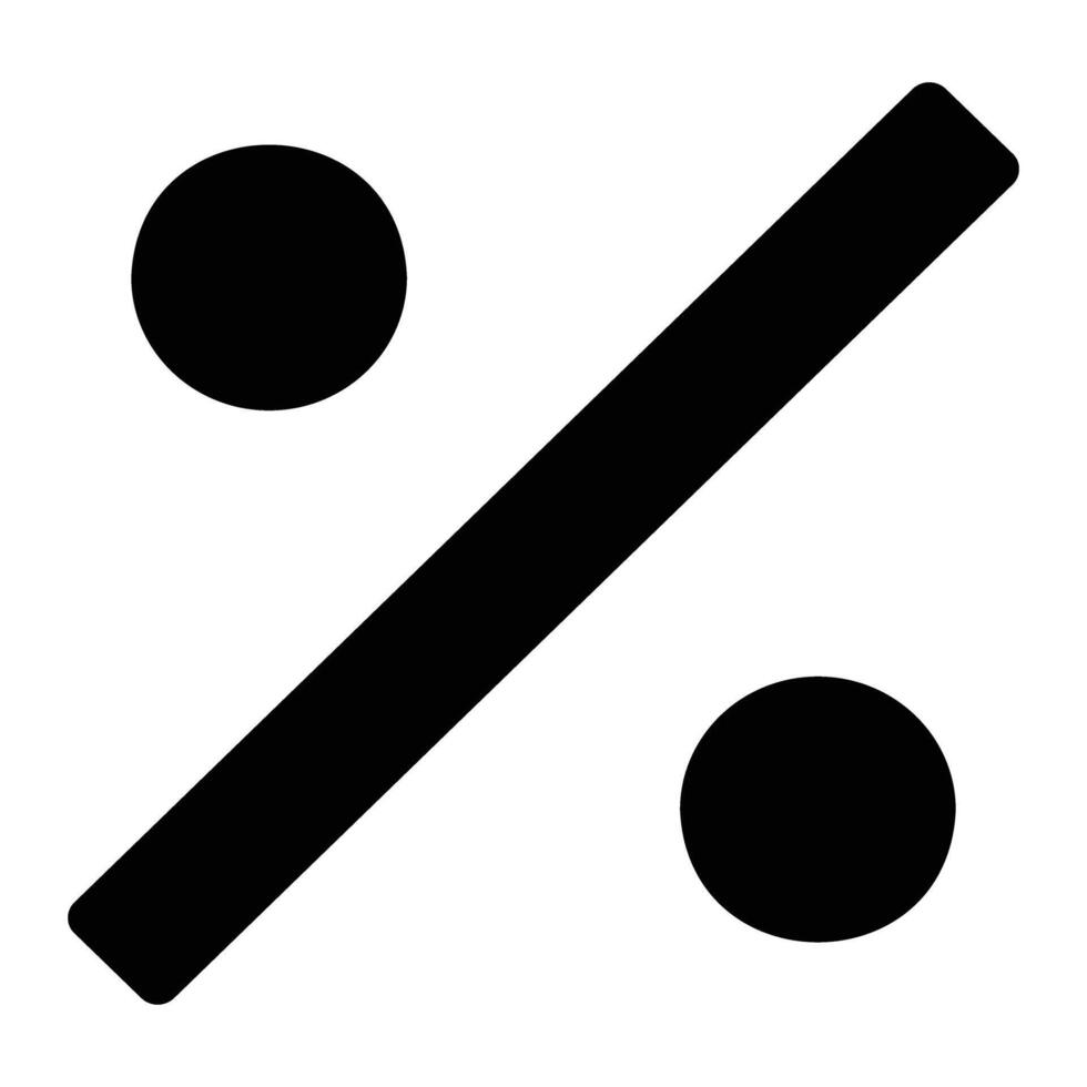 percent Glyph Icon Background White vector