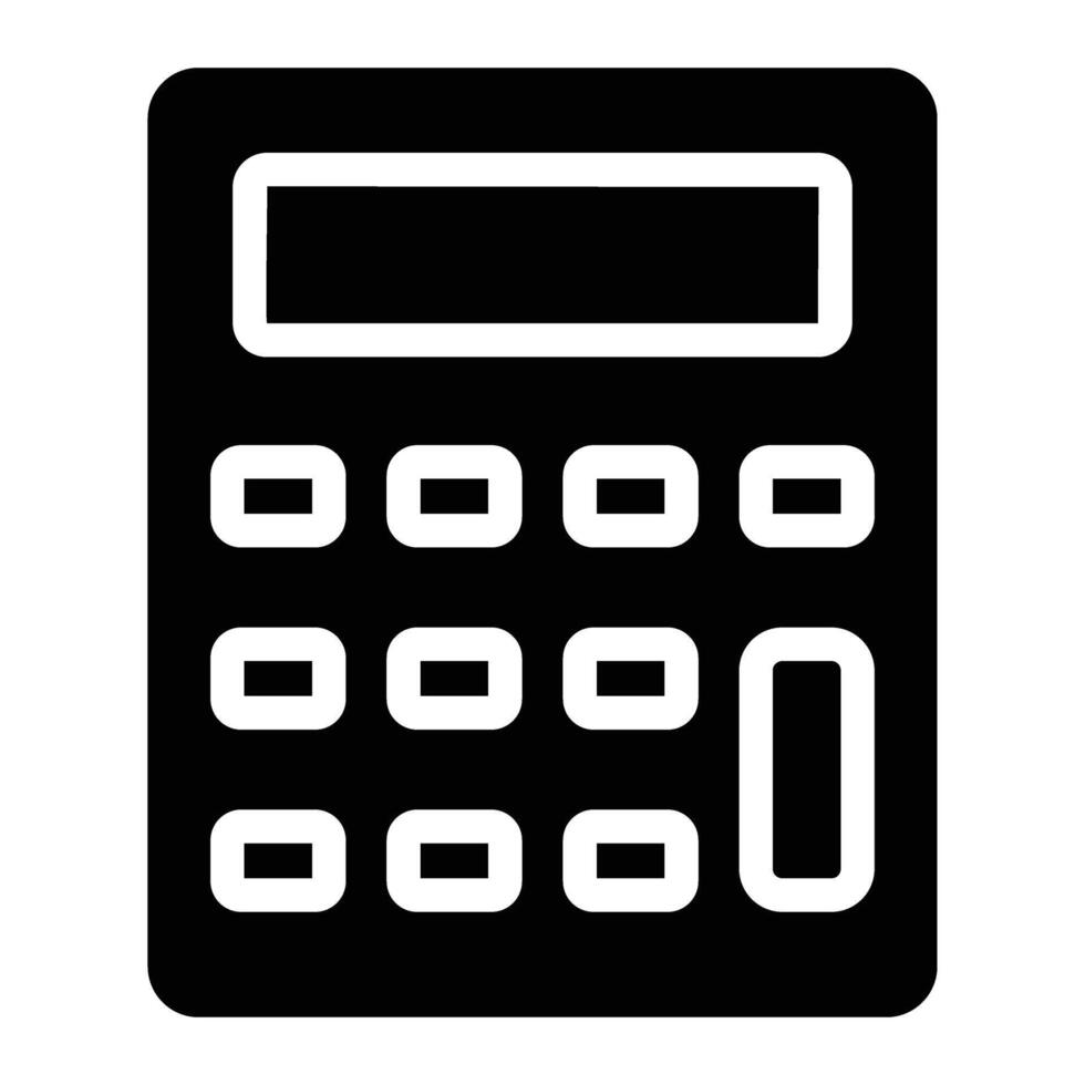 calculator Glyph Icon Background White vector