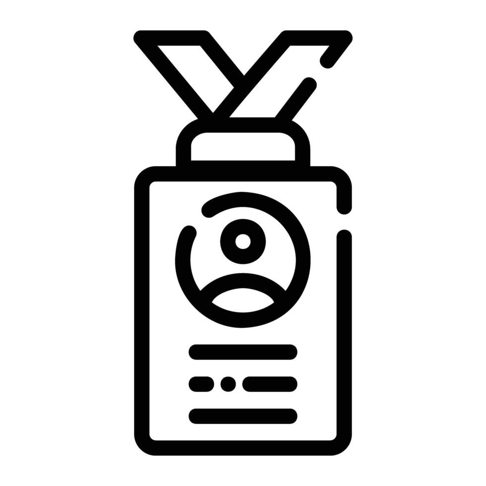 id card Line Icon Background White vector