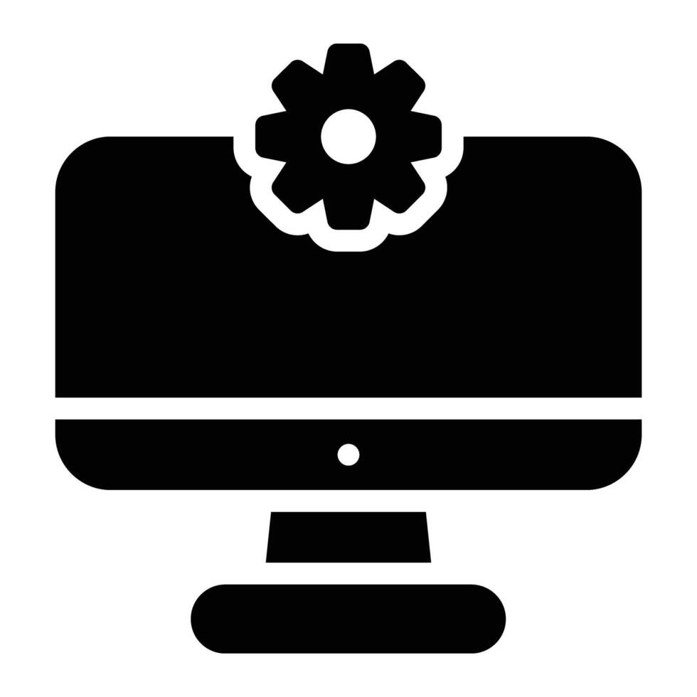 computer Glyph Icon Background White vector