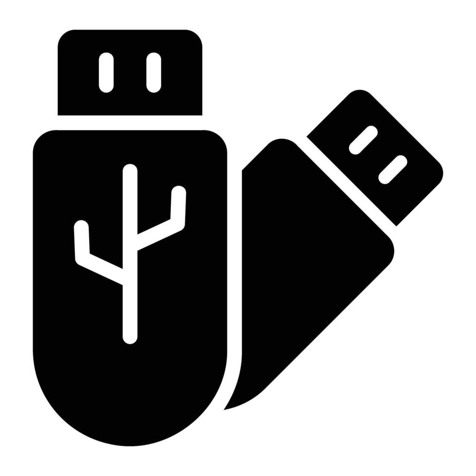 memoria USB glifo icono antecedentes blanco vector