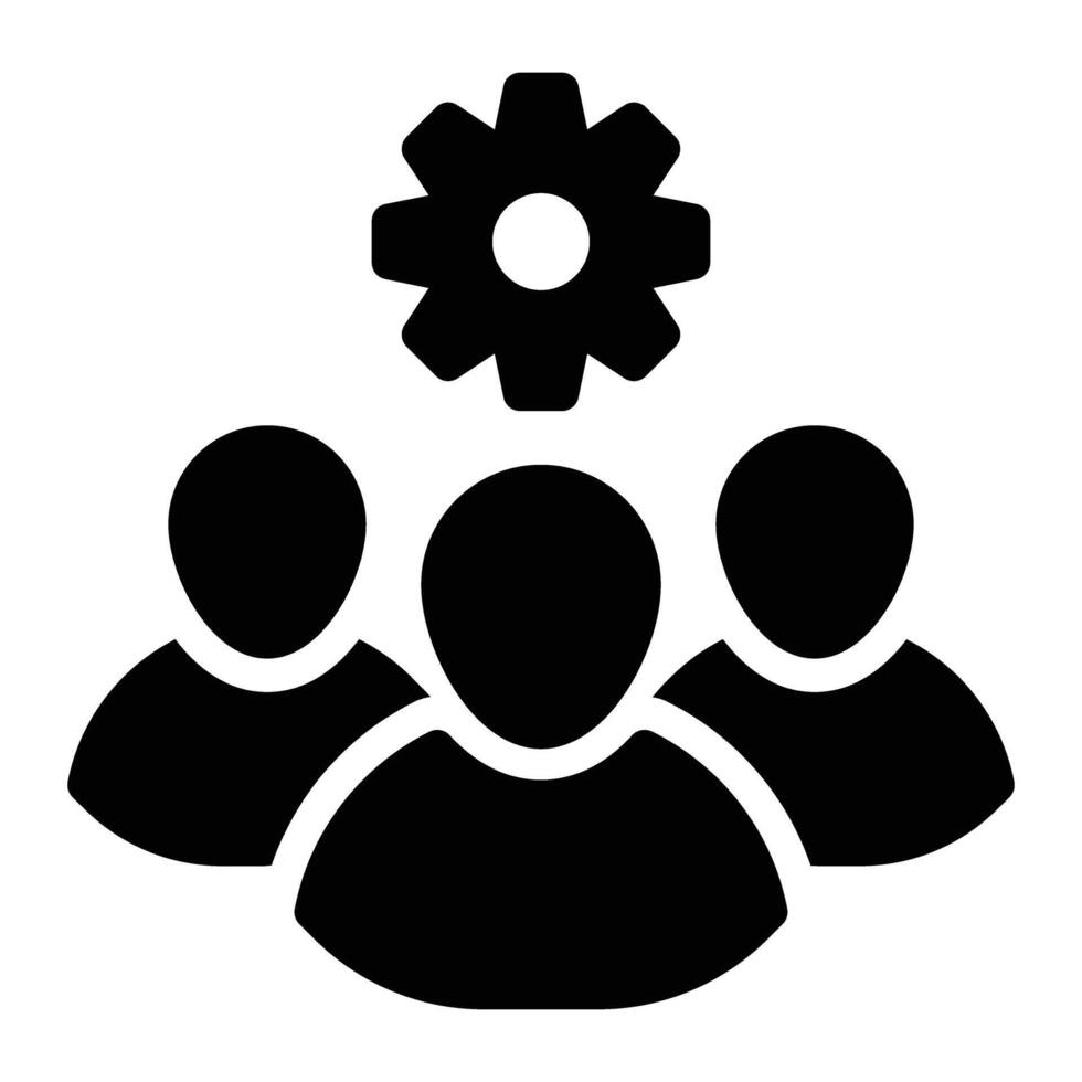 teamwork Glyph Icon Background White vector