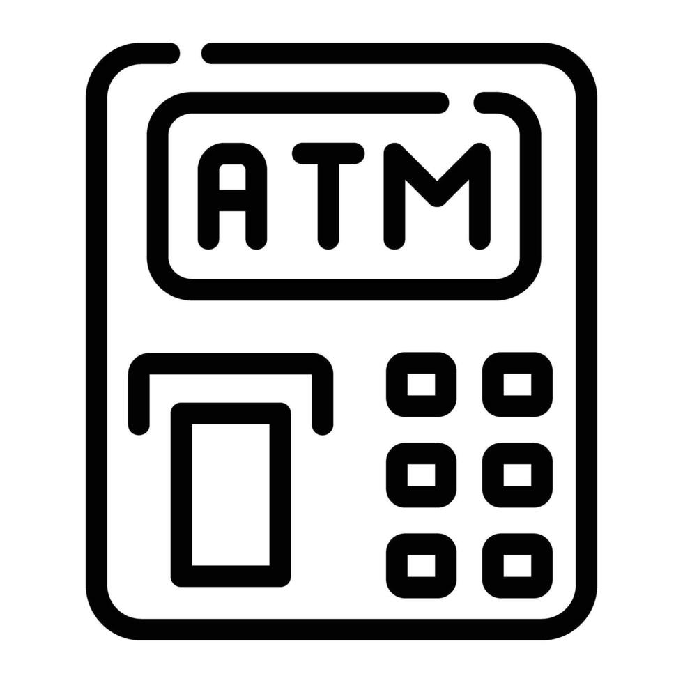 atm Line Icon Background White vector