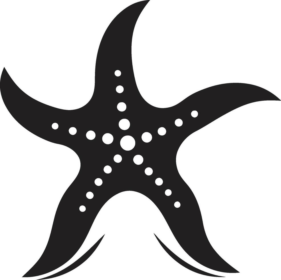 Elegant Starfish Essence Starfish Icon Design Enchanting Seafloor Spirit Black Starfish vector