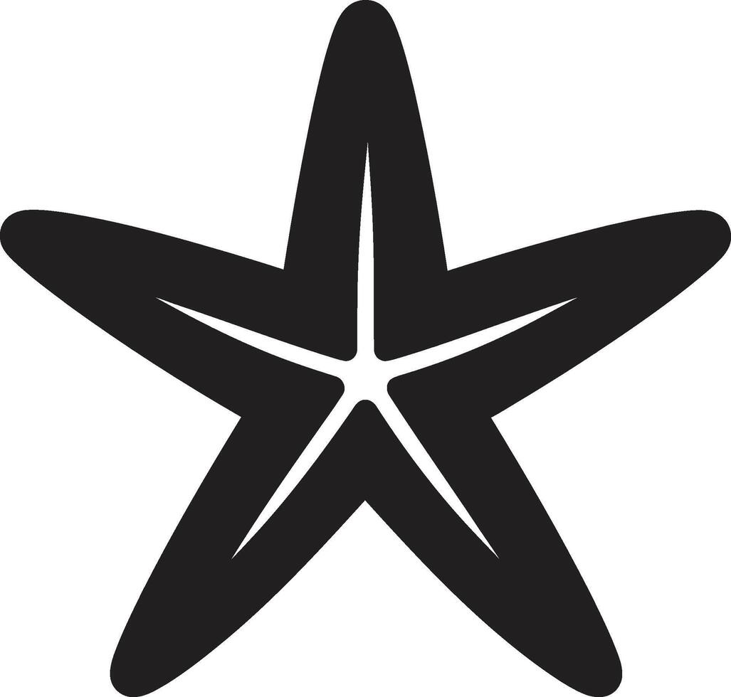 lustroso estrella de mar diseño estrella de mar icónico glifo elegante costero elegancia negro vector icono