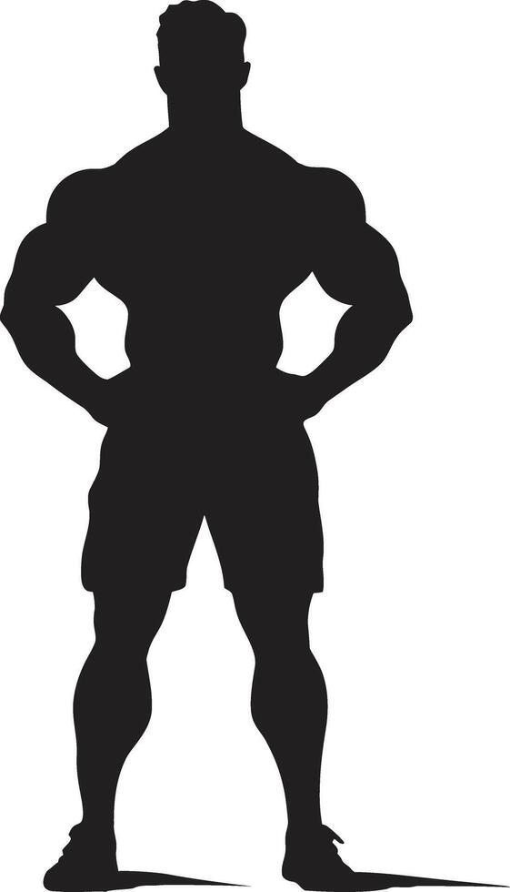Blackened Adonis Full Body Vector Logo Design for Bodybuilders Carbon Craftsmanship Full Body Black Vector Icon for Fitness Icons
