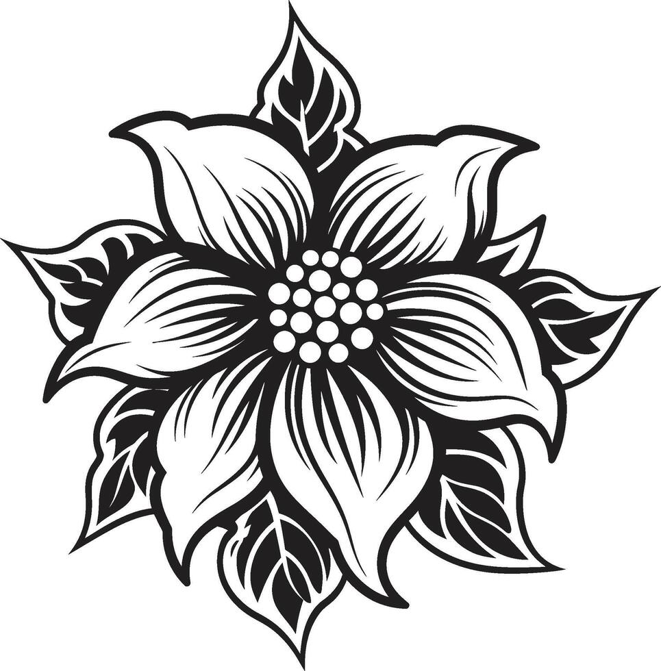 botánico monótono emblemático Arte agraciado floración silueta icónico símbolo vector