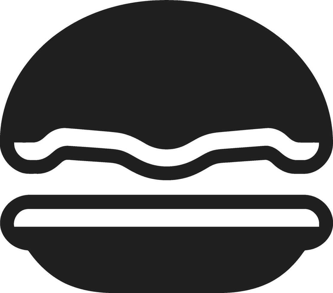 Classic Burger Harmony Monochrome Design Iconic Burger Design Black Vector
