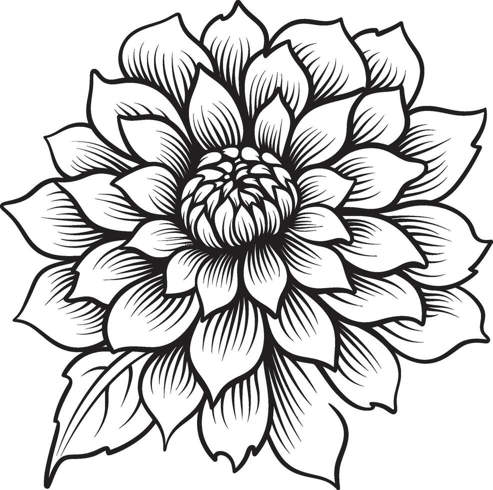 Ethereal Flower Vector Logo Symbolism Artistic Floral Accent Monochrome Icon