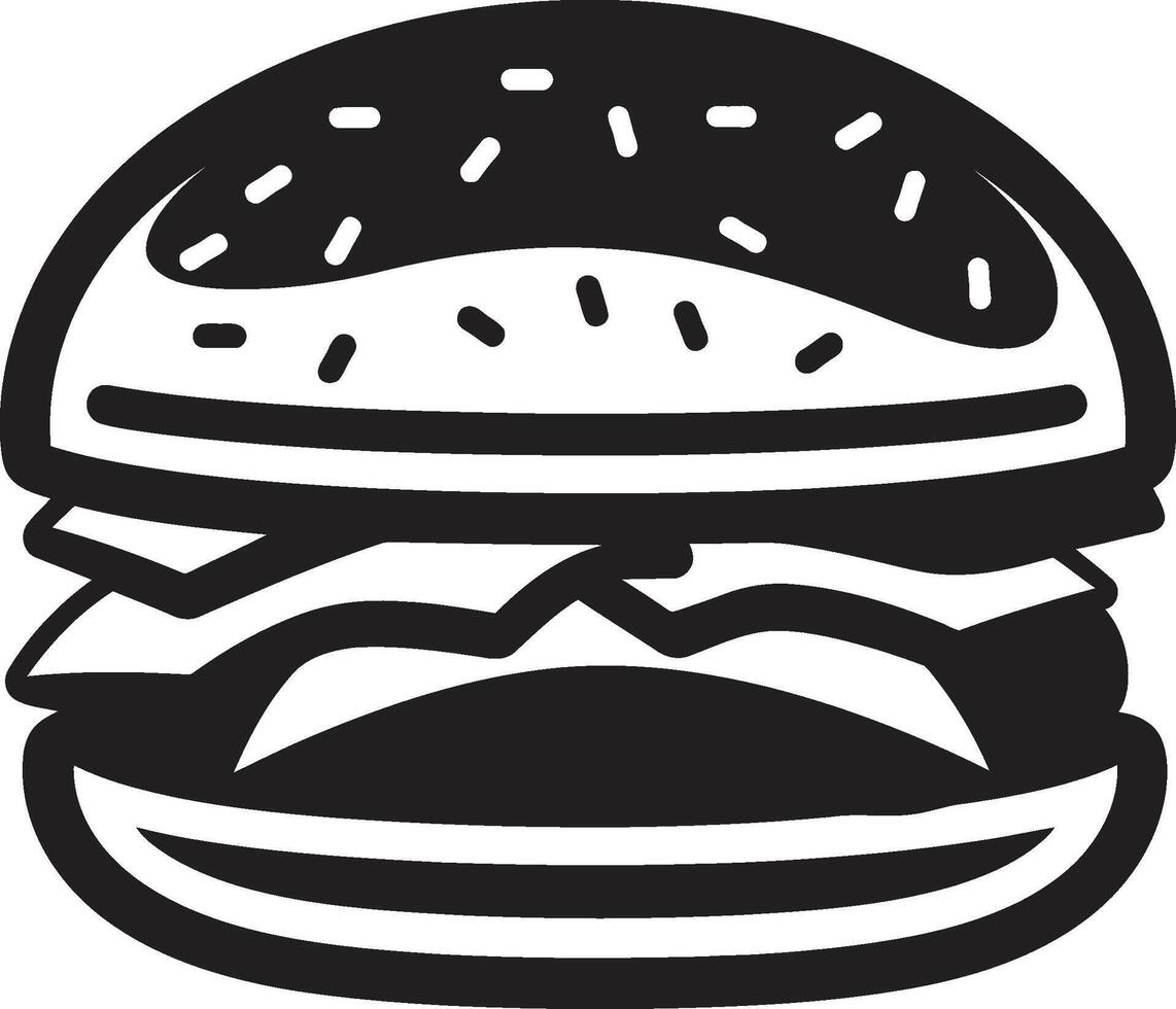 Juicy Bite Monochrome Burger Symbol Burger Essence Black Vector Logo