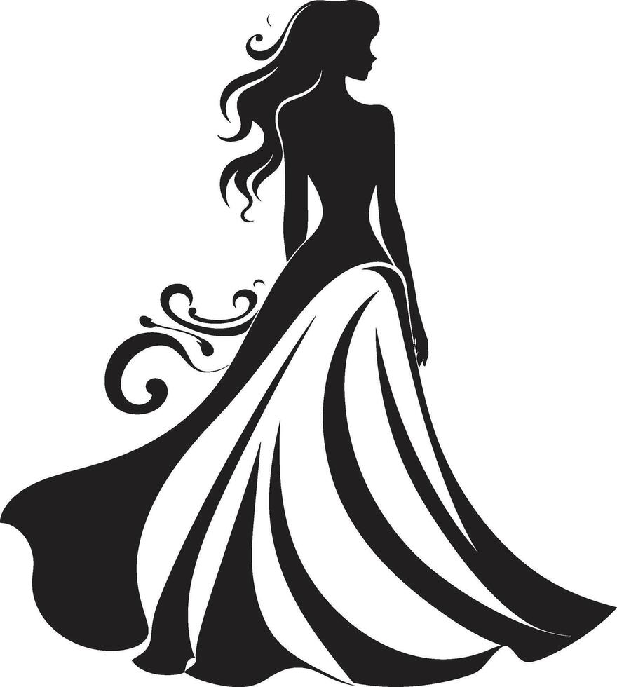 Brides Aura Black Emblem Glamorous Elegance Vector Icon