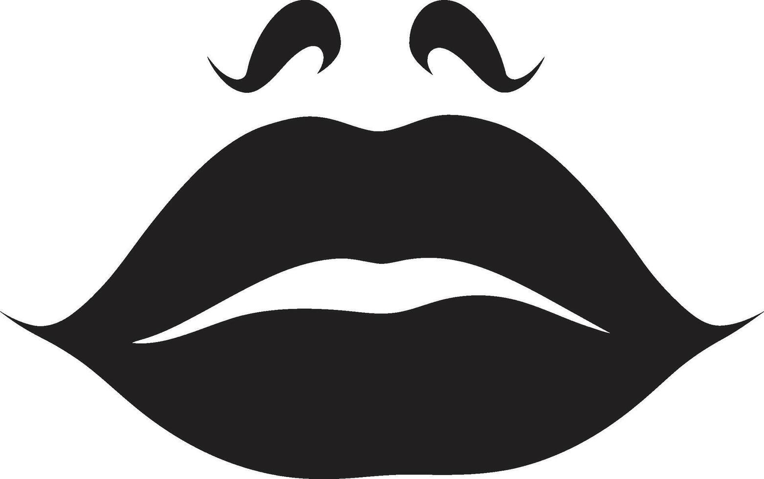 Flirtatious Form Woman Lips Emblem Elegance Enigma Lipstick Icon vector