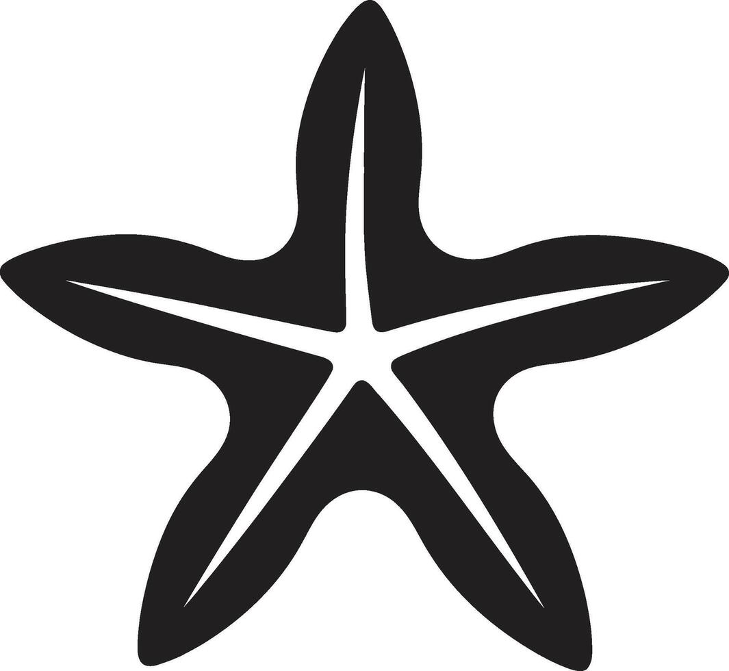 Chic Coastal Elegance Black Starfish Symbol Elegant Starfish Essence Logo Glyph vector