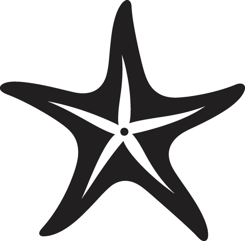 submarino apelación vector estrella de mar diseño refinado oceánico gracia negro estrella de mar emblema