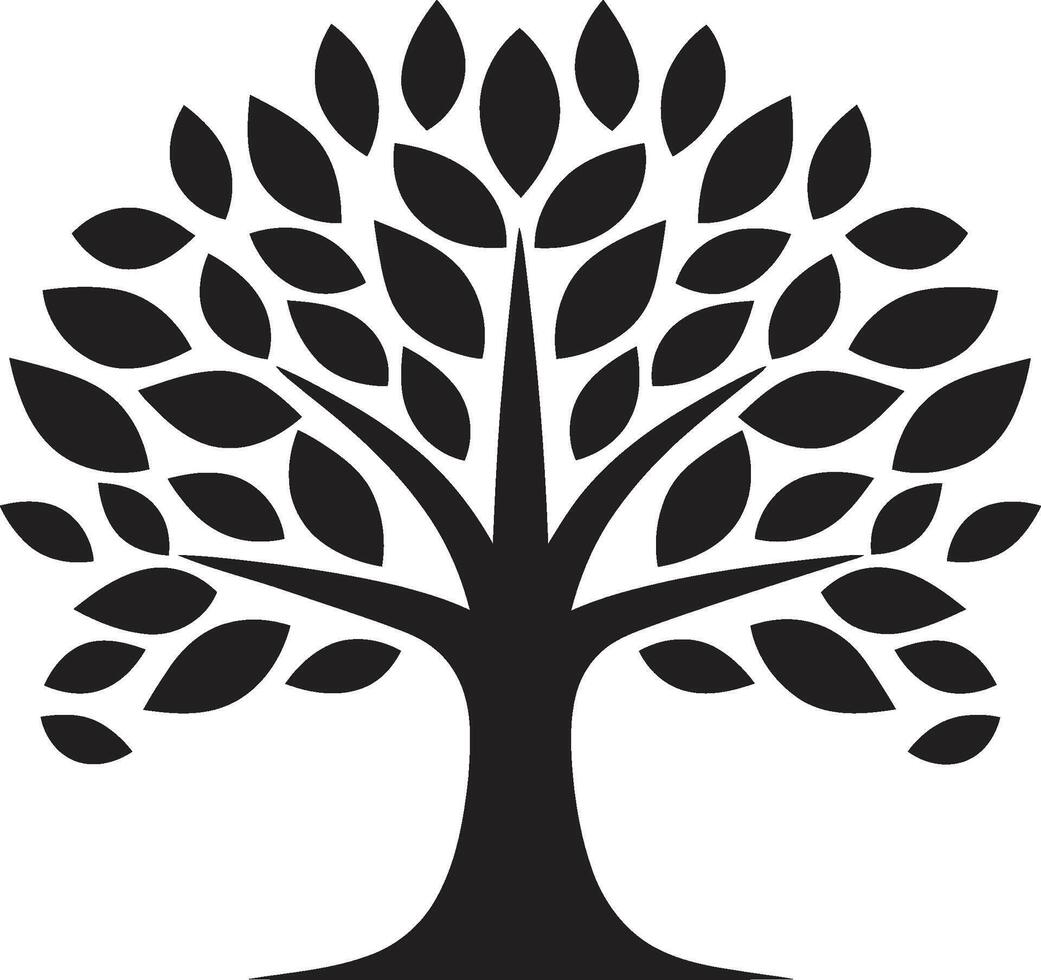Sylvan Splendor Tree Iconic Image Eternal Growth Tree Vector Icon