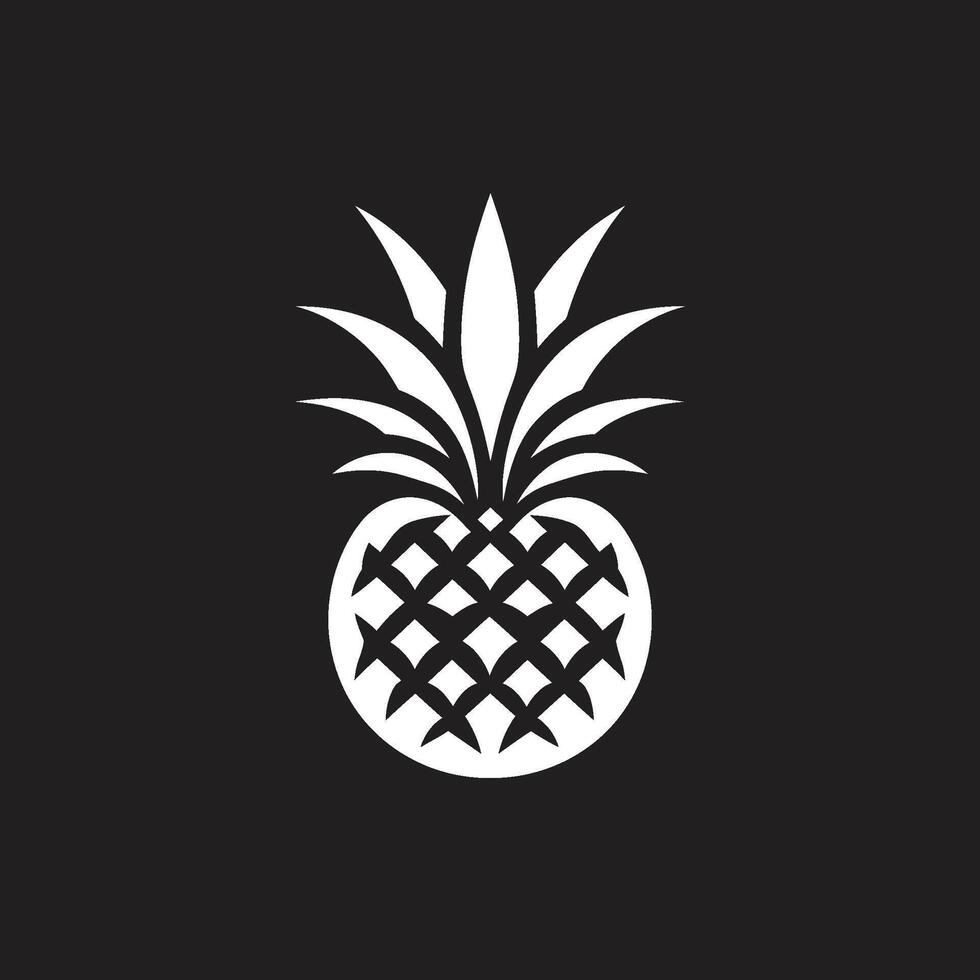 elegante tropical toque negro piña símbolo jugoso símbolo piña icono diseño vector