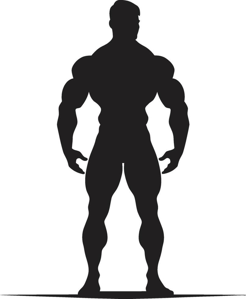 Blackout Bulk Bodybuilders Iconic Design Graphite Gladiator Full Body Black Vector Artwork