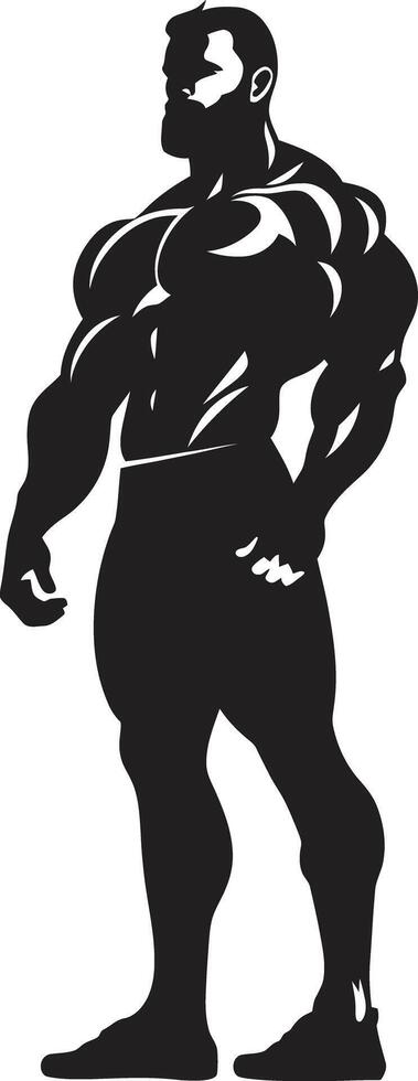 Absolute Power Full Body Black Vector Icon for Bodybuilders Darkened Dominion Full Body Black Vector Logo for Muscle Icons