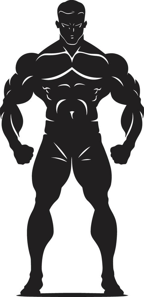 Chiseled Icon Bodybuilders Black Vector Design The Muscle Glyph Full Body Black Vector Icon
