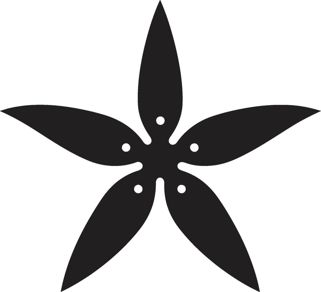 Enchanting Seafloor Spirit Black Starfish Underwater Appeal Starfish Logo Emblem vector