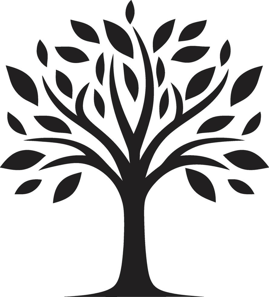 arbóreo majestad árbol icono emblema botánico serenidad árbol símbolo diseño vector