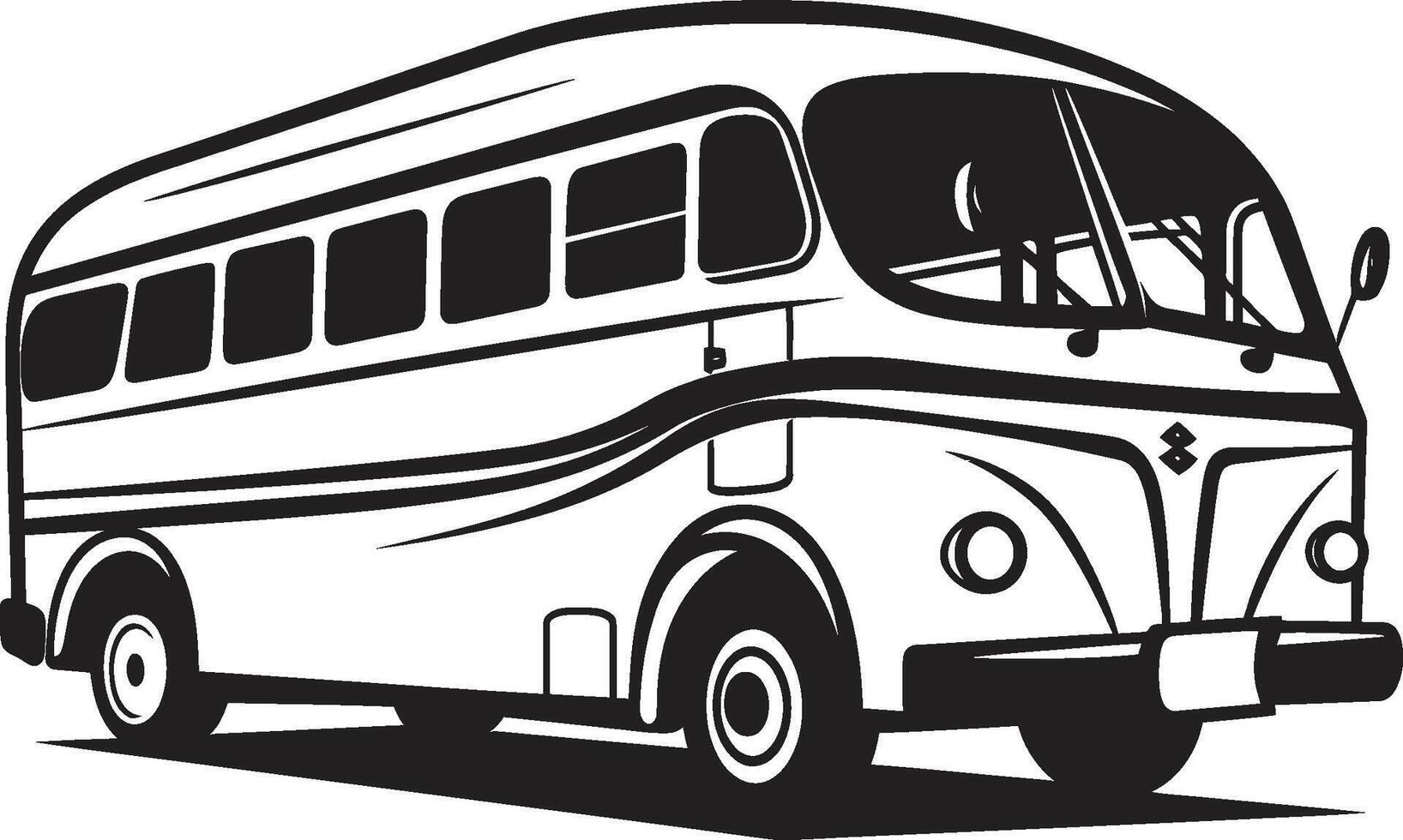 City Commute Bus Vector Sleek Transportation Black Bus Icon
