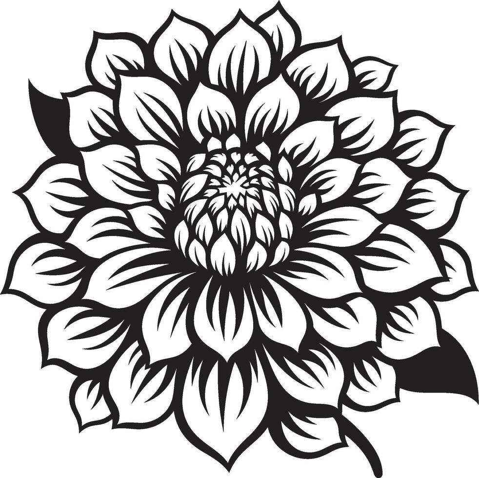 elegante pétalo vector icónico gracia monocromo floración arte emblemático diseño