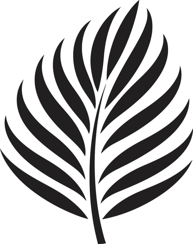 Tropicalia Vivid Palm Frond Emblem PalmAesthetics Iconic Leaf Vector