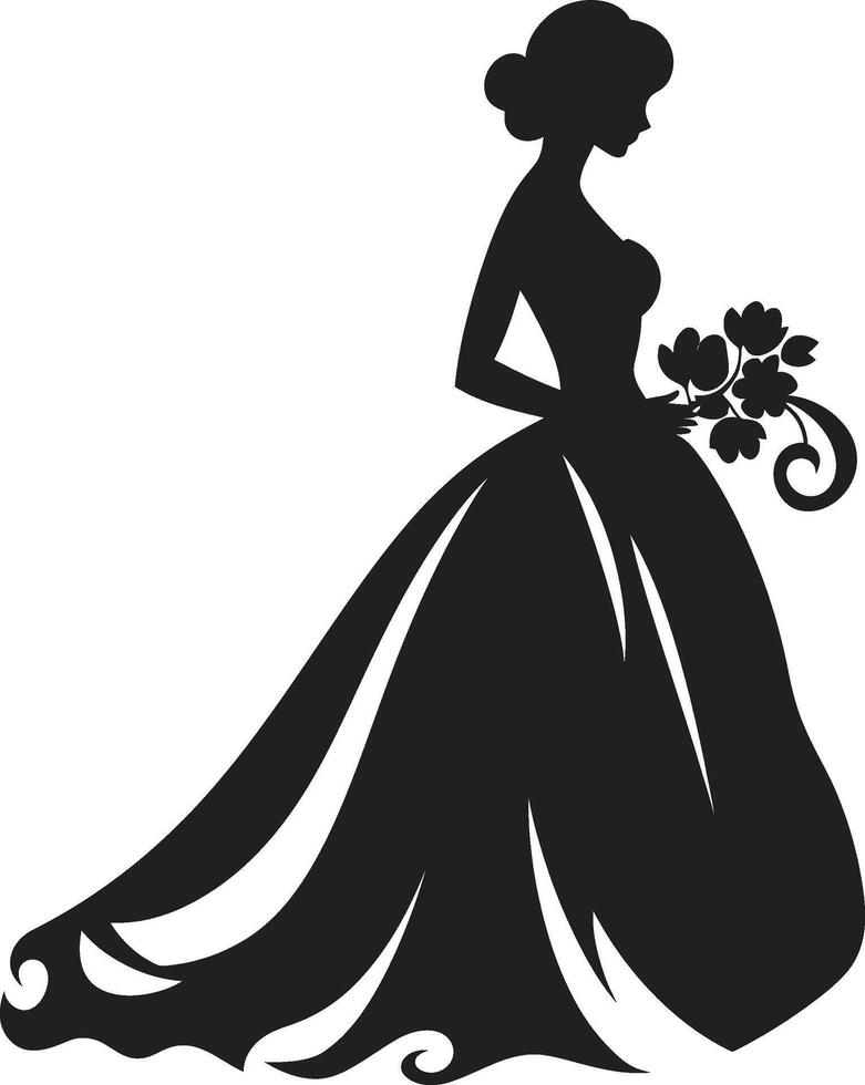 Sophisticated Bride Design Black Emblem Chic Bridal Essence Black Vector Icon