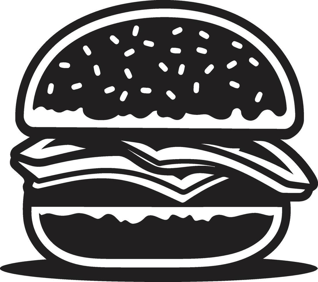 candente sabor hamburguesa vector elegante hamburguesa elegancia negro icono
