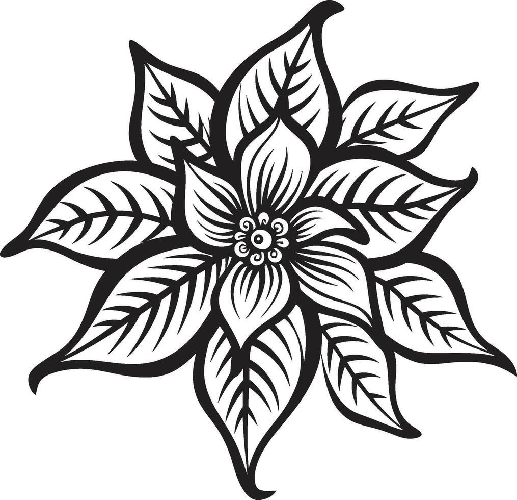 Artistic Flower Vector Vector Monotone Botanical Stylish Chic Iconic Emblem