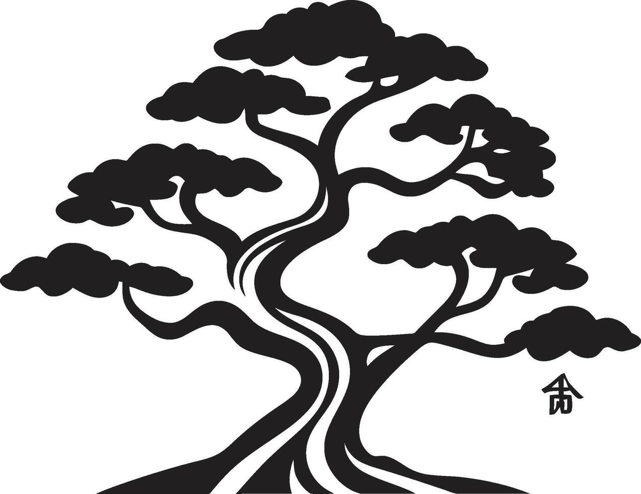 Rooted Legacy Tree Vector Icon Majestic Arbor Tree Emblem Design