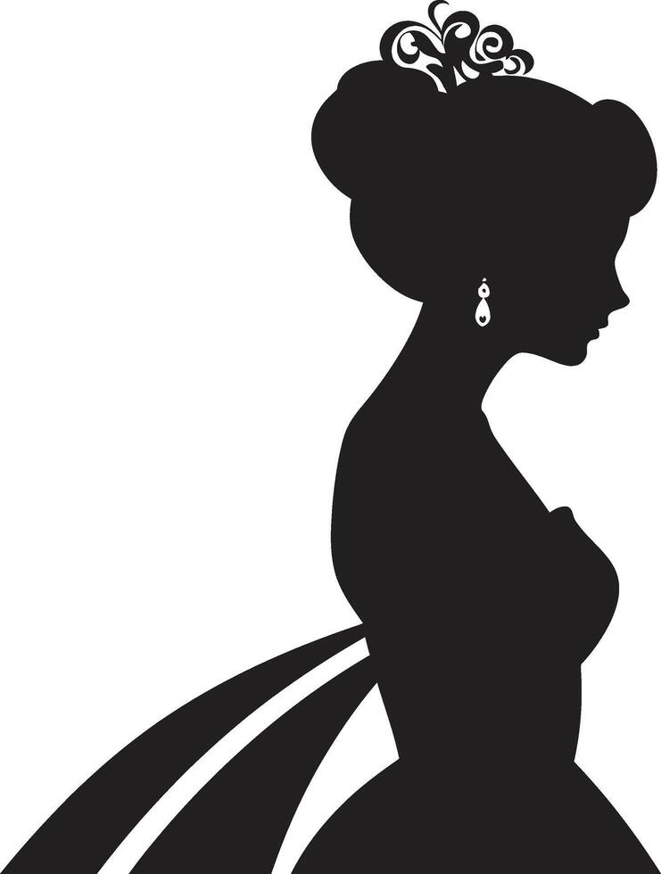 Classic Bride Design Black Vector Emblem Sophisticated Wedding Elegance Bride Icon
