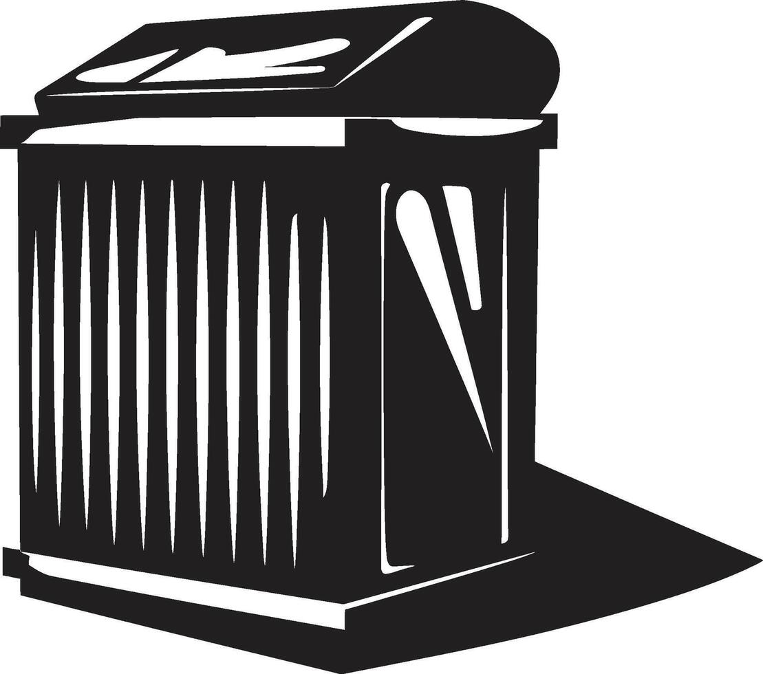 Extinguished Habit Warning Trash Bin Vector No Smoking Disposal Box Black Bin Icon