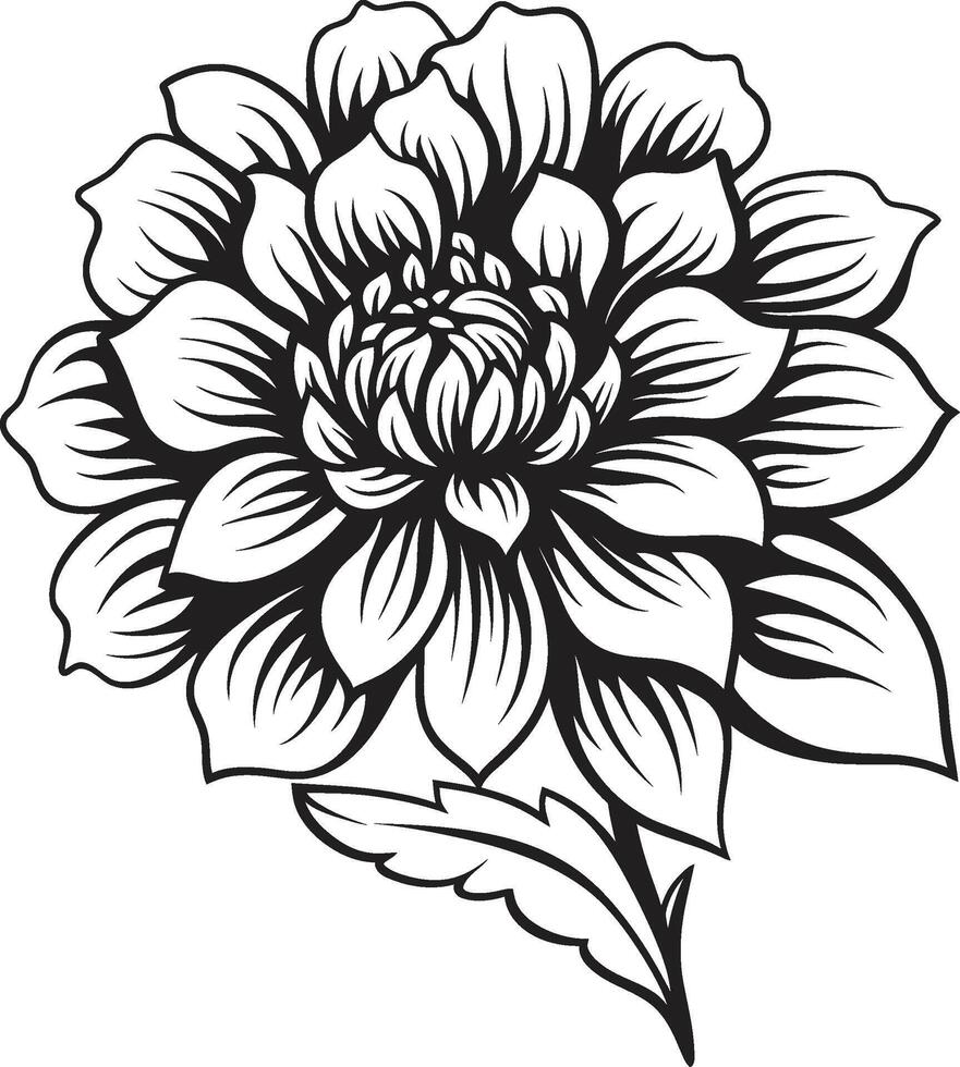 Minimalist Petal Icon Monochrome Design Elegant Floral Impression Logo Vector Art