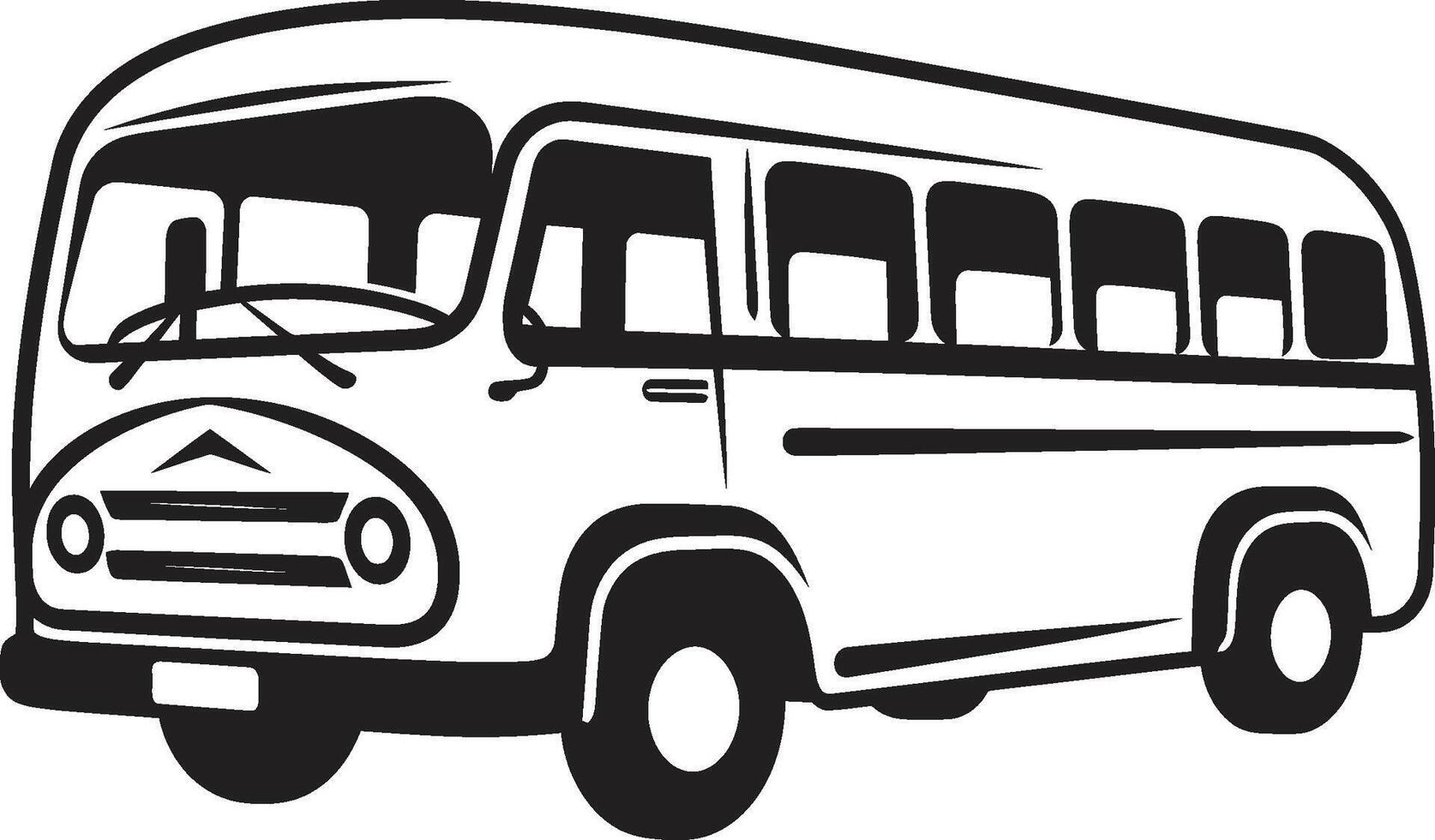 Retro Bus Radiance Monochrome Icon Iconic Transit Black Vector Emblem