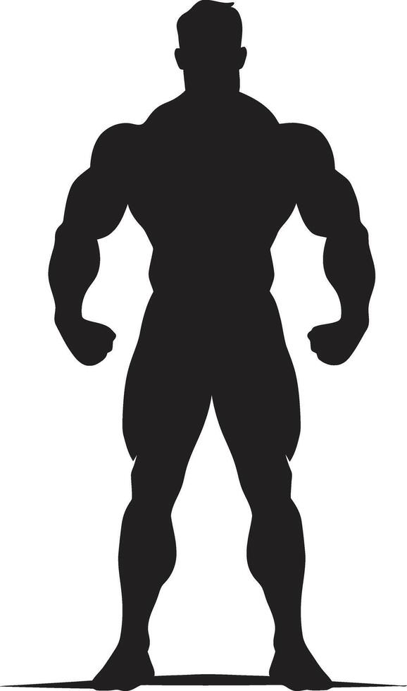 Solid Strength Monogram Full Body Black Vector for Bodybuilders Graphite Godhood Full Body Vector Logo for Muscle Conquerors