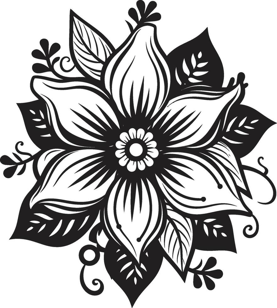 Graceful Bloom Element Monochrome Detail Singular Petal Symbolism Iconic Art vector