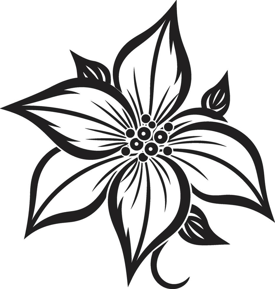 botánico elegante emblema icónico Arte detalle agraciado floral elegancia negro emblema vector