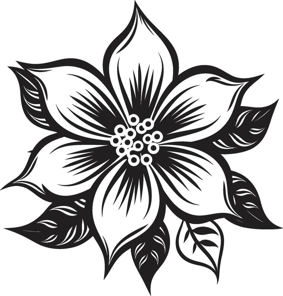 artístico flor vector vector monótono detalle botánico elegante elegante icónico emblema detalle
