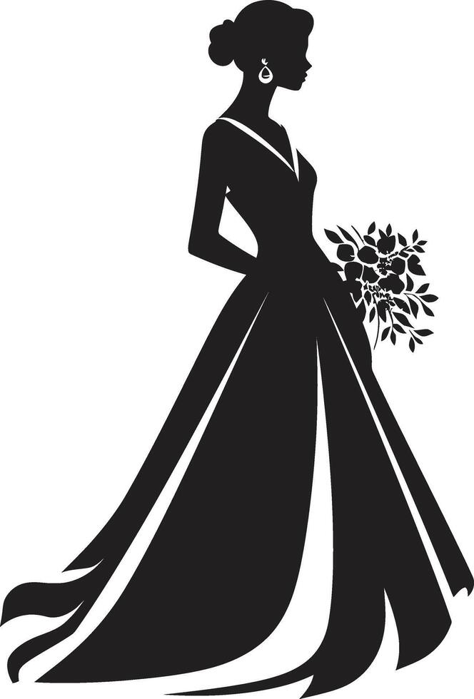 Brides Aura Black Vector Emblem Glamorous Bridal Elegance Vector Icon