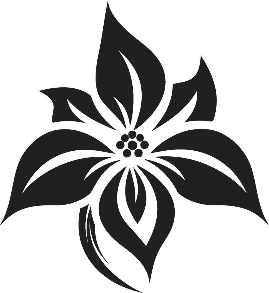 Botanical Monotone Charm Iconic Symbol Chic Bloom Impression Vector Logo Artistry