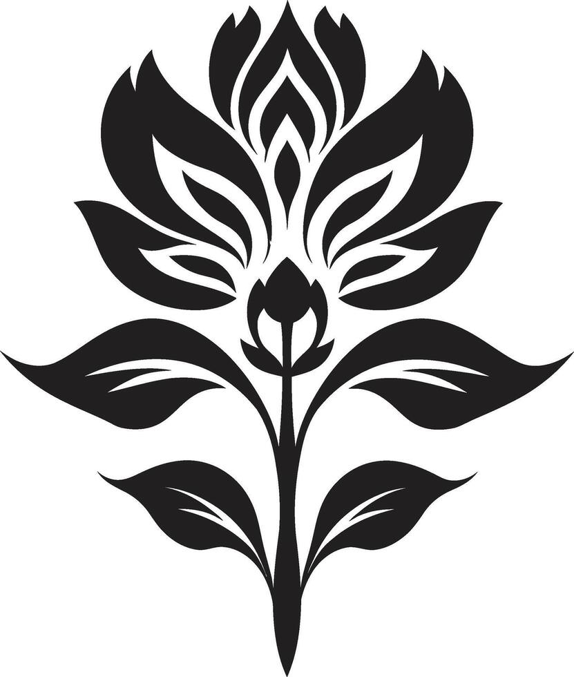 singular pétalo detalle icónico emblema marca artístico floración silueta negro vector detalle
