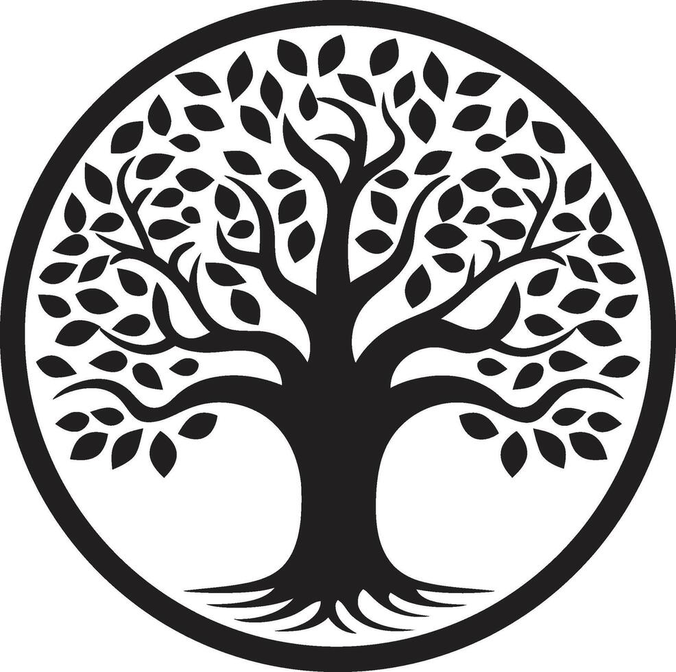 Silent Sentinels Tree Iconic Image Rooted Legacy Tree Vector Icon