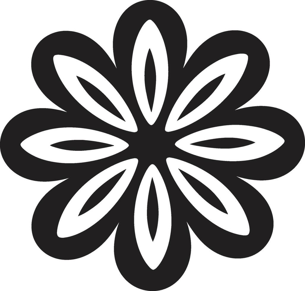 Stylish Botanical Impression Monochrome Emblem Monochrome Bloom Elegance Iconic Symbol vector